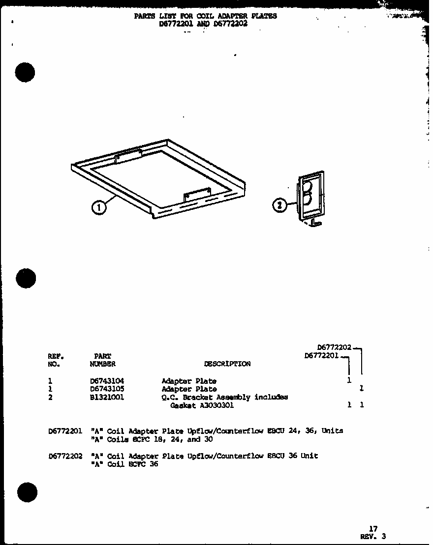 (d6772201) (d6772202) Diagram and Parts List for D6777101 P6777101 Amana Air Conditioner