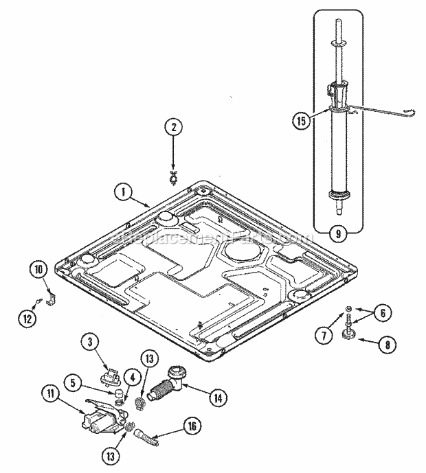 BASE Diagram and Parts List for MAH5500BWW  Maytag Washer