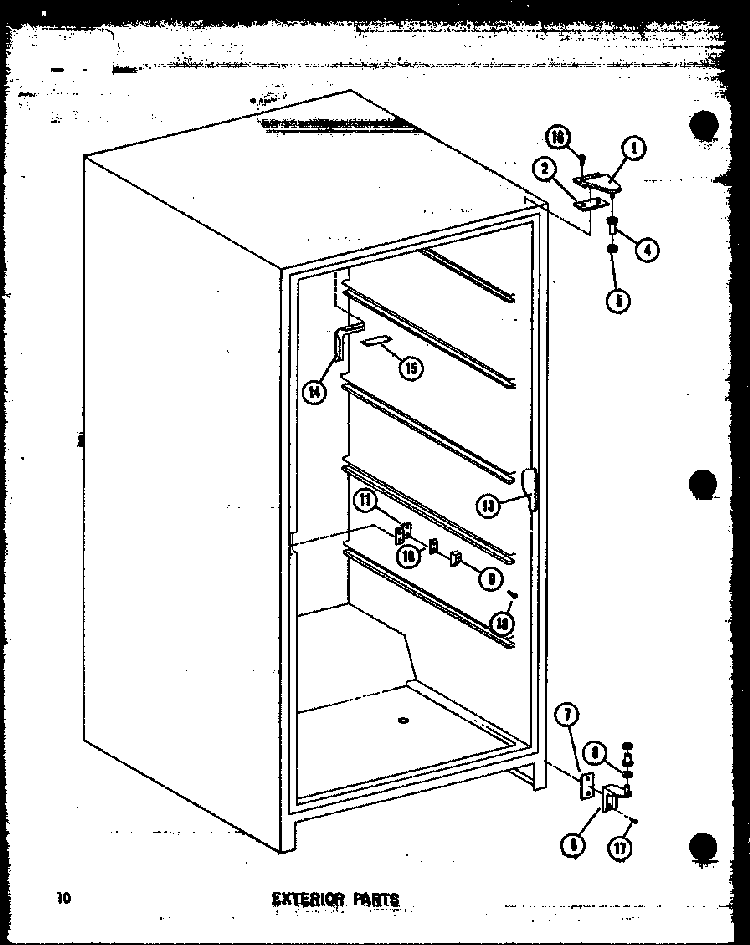 Section 3 Diagram and Parts List for ESUF16C P60345-62W Amana Freezer