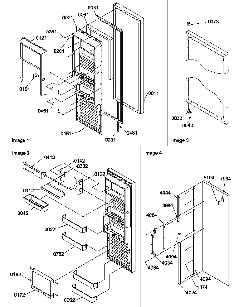 Refrigerator Door Diagram and Parts List for SS25TE-P1194003WE  Amana Refrigerator