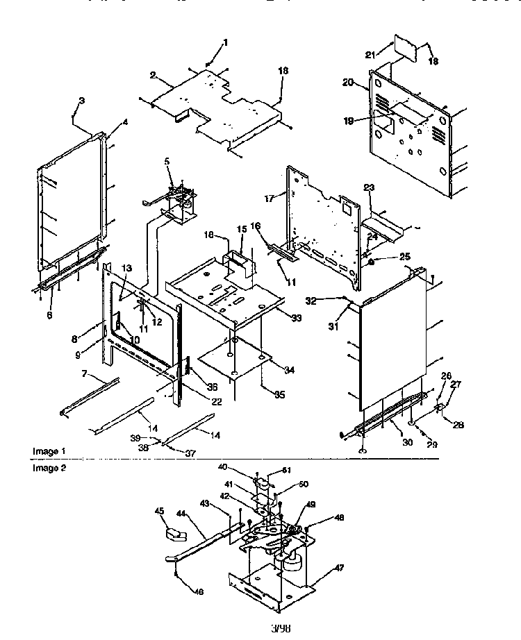 Cabinet Diagram and Parts List for ARG7200W-P1143331NW  Amana Range