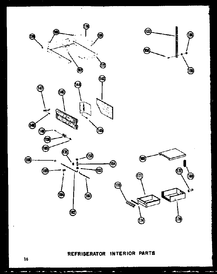 Refrigerator Interior Parts Diagram and Parts List for SRI19W-C-P60340-37WC  Amana Refrigerator