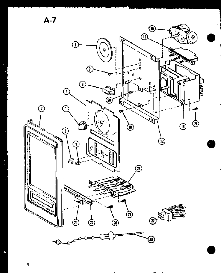 Control Panel Diagram and Parts List for CRMC-20B P74130-5M Amana Microwave
