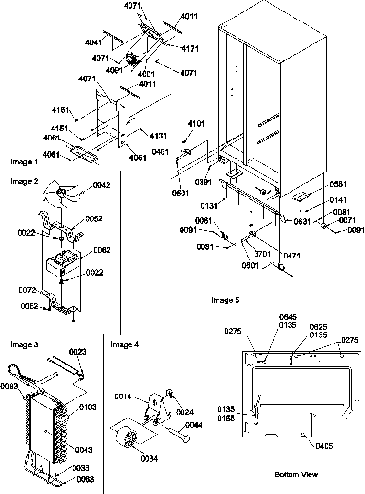 Drain System, Rollers, And Evaporator Assy Diagram and Parts List for SS21SL-P1193802WL  Amana Refrigerator