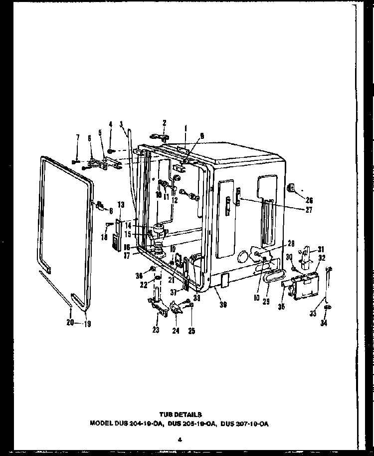 Section 13 Diagram and Parts List for DCS211-1H-OA  Caloric Dishwasher