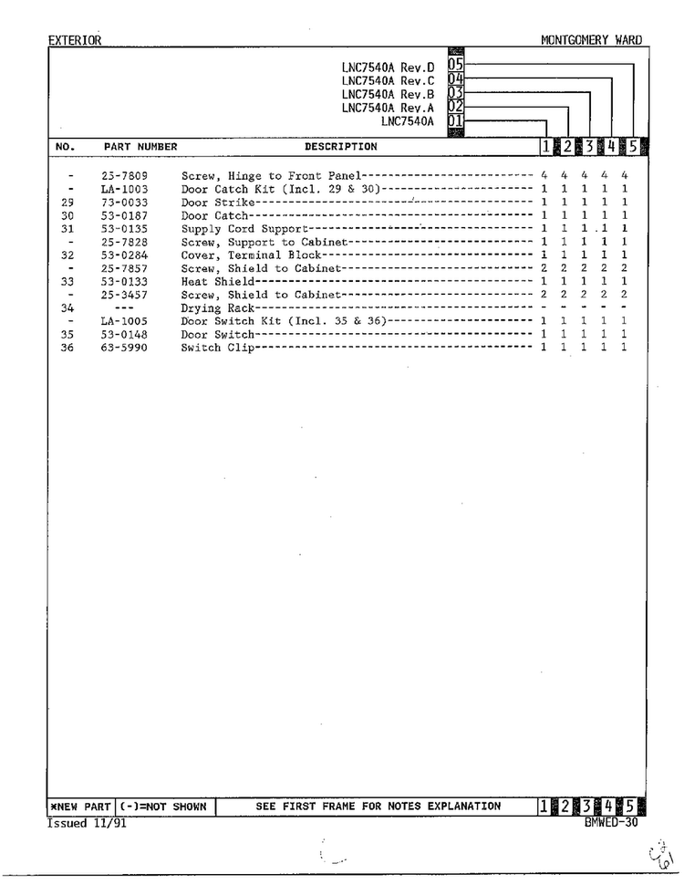 Exterior Page 3 Diagram and Parts List for 7540A REV C Norge Dryer