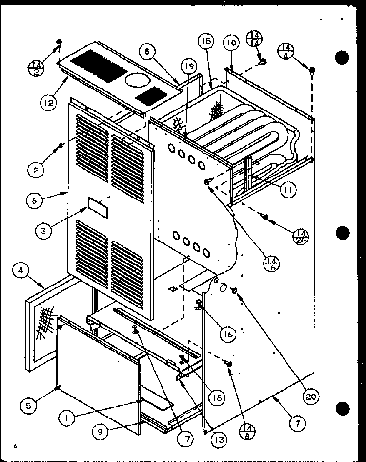 Section 3 Diagram and Parts List for GHI140A35 P6983108F Amana Heater
