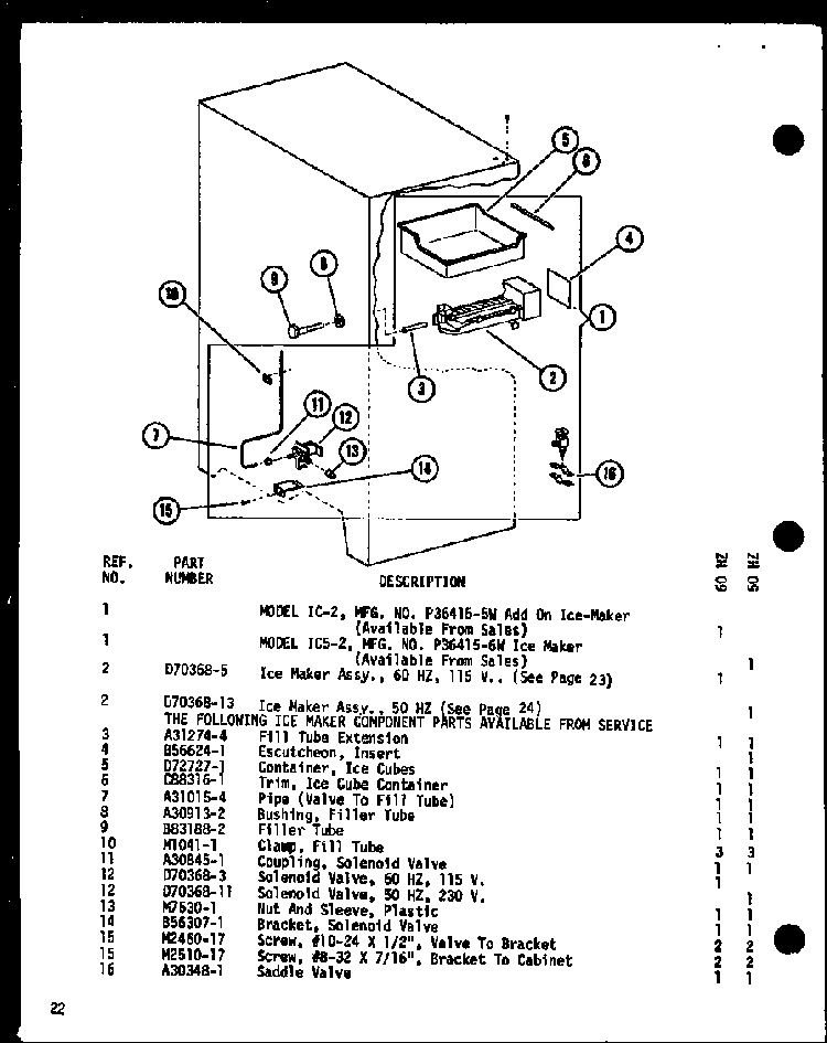 Icemaker Diagram and Parts List for SR19F1-L-P77000-8WL  Amana Refrigerator