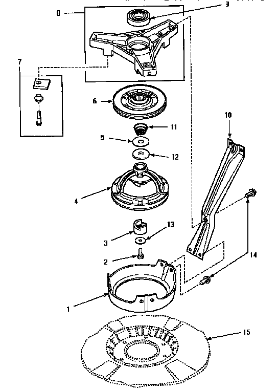 Bearing Housing & Pivot Dome Diagram and Parts List for LW8413W2 LW8413W2A Amana Washer