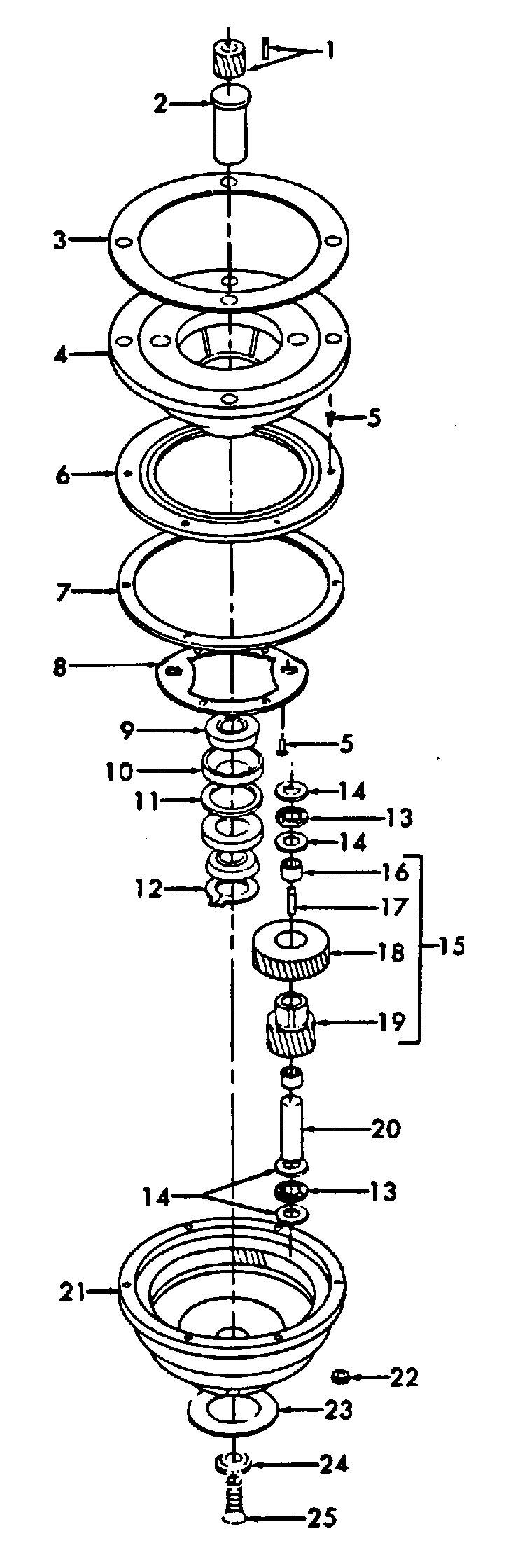 Gears_bearings Diagram and Parts List for C5023  Hoover Upright Vacuum