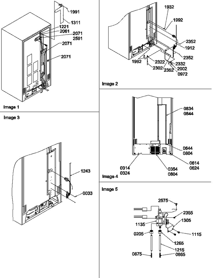 Cabinet Back Diagram and Parts List for SRDE528VW-P1320403WW  Amana Refrigerator