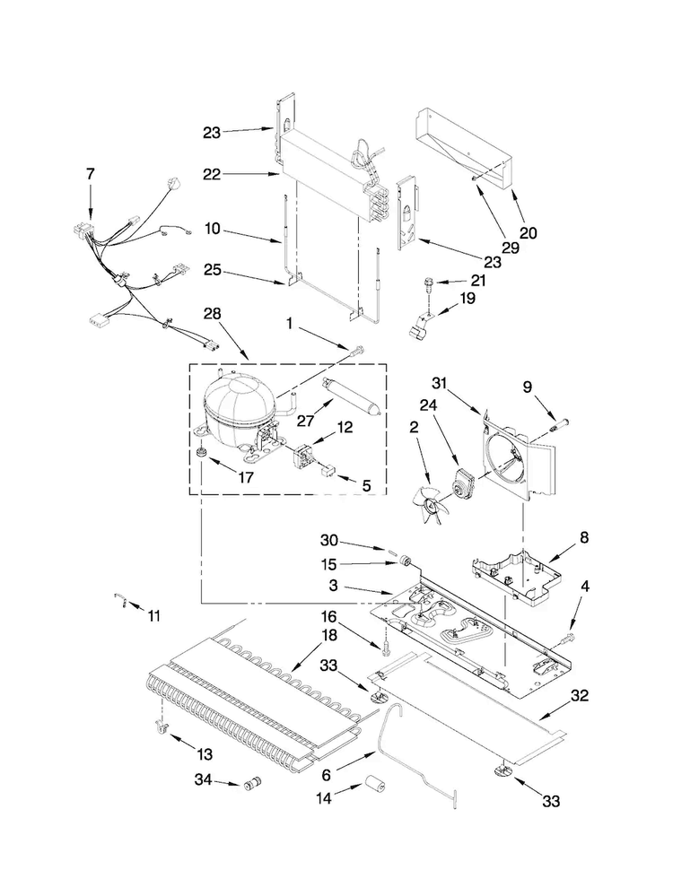 Unit Parts Diagram and Parts List for MFI2665XEM3  Maytag Refrigerator