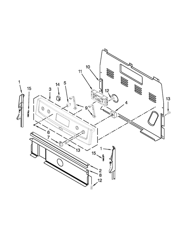 Control Panel Parts Diagram and Parts List for AER5630BAS0  Amana Range