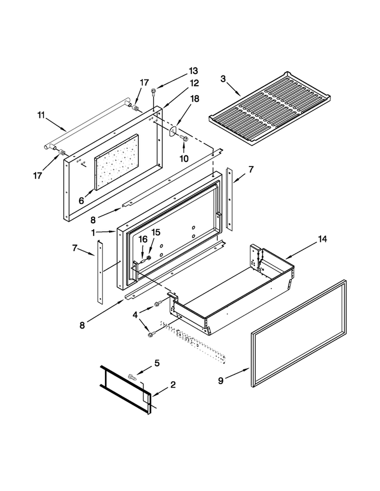 Freezer Door And Basket Parts Diagram and Parts List for JF42SSFXDA01  Jenn-Air Refrigerator