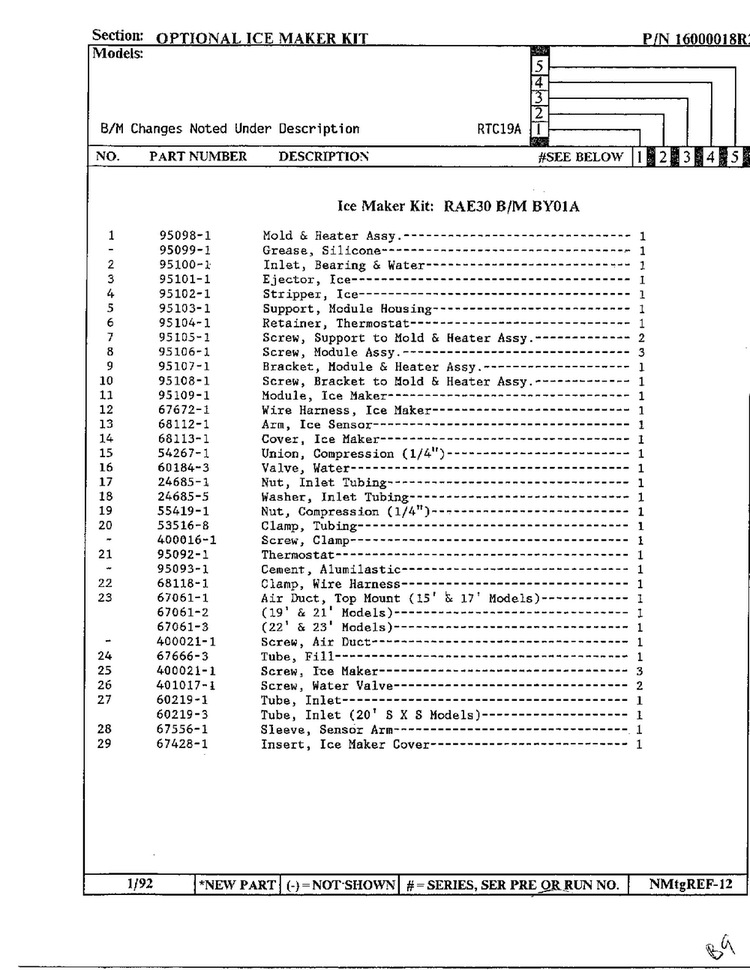 Optional Ice Maker Kit Page 2 Diagram and Parts List for 19694  Maytag Refrigerator