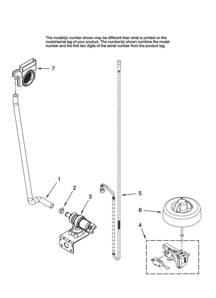 Fill And Overfill Parts Diagram and Parts List for MDB8951BWB41  Maytag Dishwasher