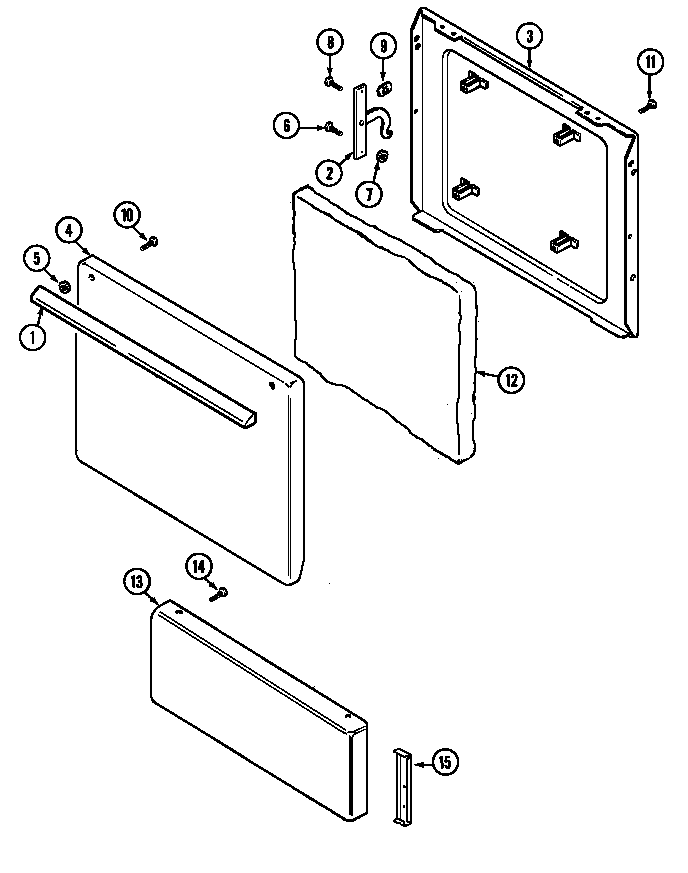 Door/drawer Diagram and Parts List for GEL1110AAH  Maytag Range