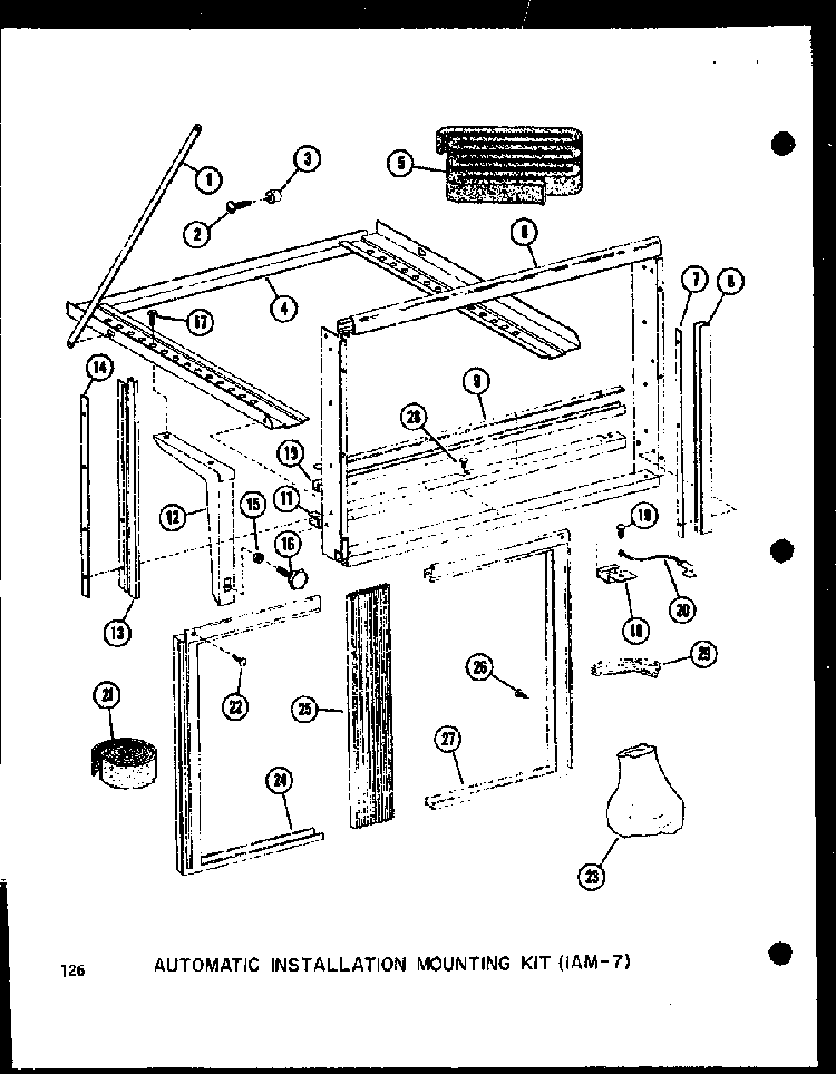 Automatic Installtion Mounting Kit Diagram and Parts List for 10-2NM P54974-2R Amana Air Conditioner