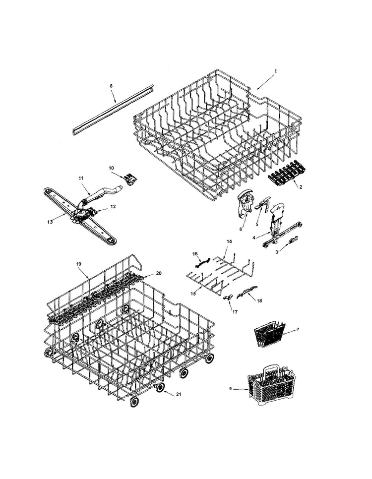 Track And Rack Diagram and Parts List for MDB8551AWB  Maytag Dishwasher