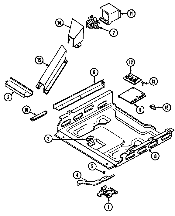 Internal Controls Diagram and Parts List for 62946779  Maytag Range