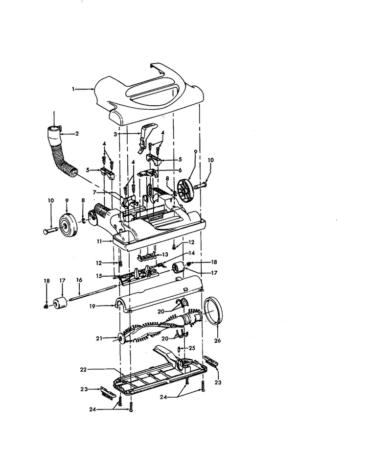 Dleuxe Hood Diagram and Parts List for U5461-900  Hoover Upright Vacuum