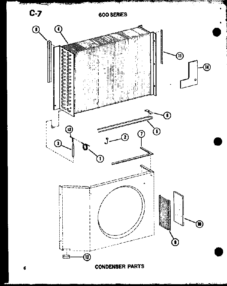 Condenser Parts Diagram and Parts List for ES624-3R P67119-1R Amana Air Conditioner