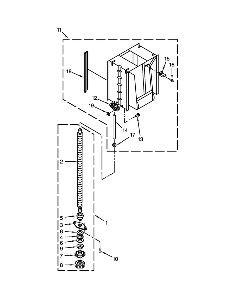 Powerscrew And Ram Parts Diagram and Parts List for TC607X4  Jenn-Air Trash Compactor