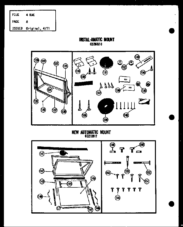Instal-amatic Mount Diagram and Parts List for FC18-3H P54655-1R Amana Air Conditioner