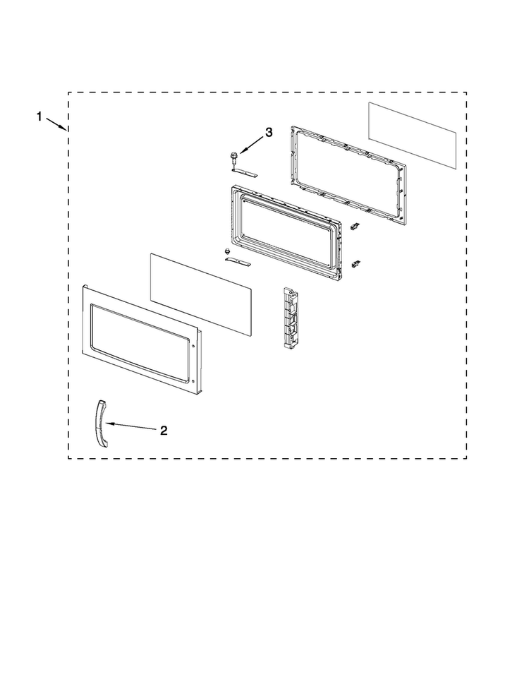 Door Parts Diagram and Parts List for MMV1164WW4  Maytag Microwave