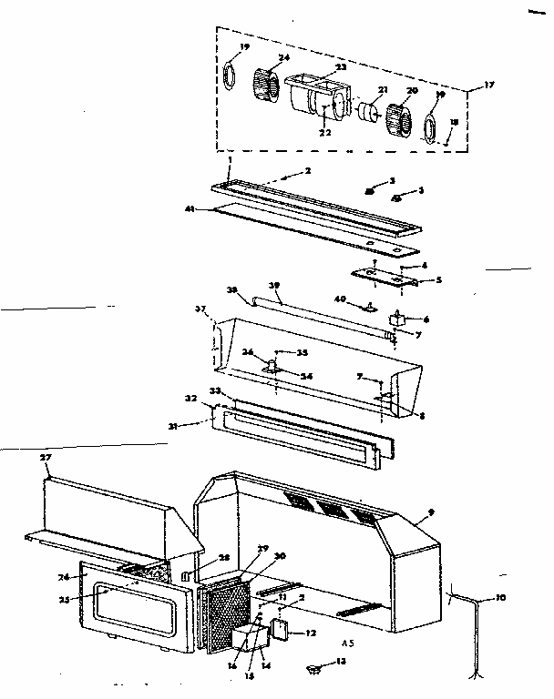 Range Hood Diagram and Parts List for 8505447020  Kenmore Range Hood