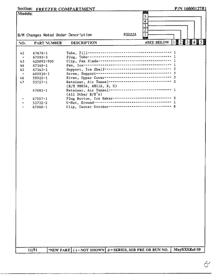 Freezer Compartment Page 3 Diagram and Parts List for 22714  Maytag Refrigerator