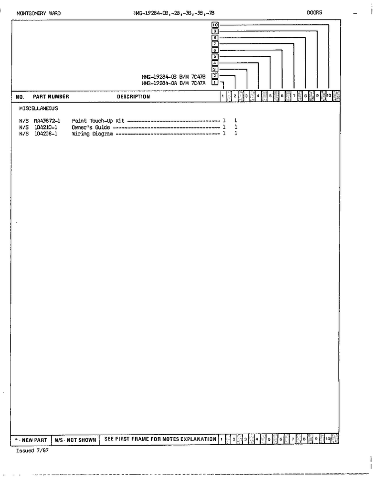 Doors/misc Page 3 Diagram and Parts List for 19284A  Admiral Refrigerator