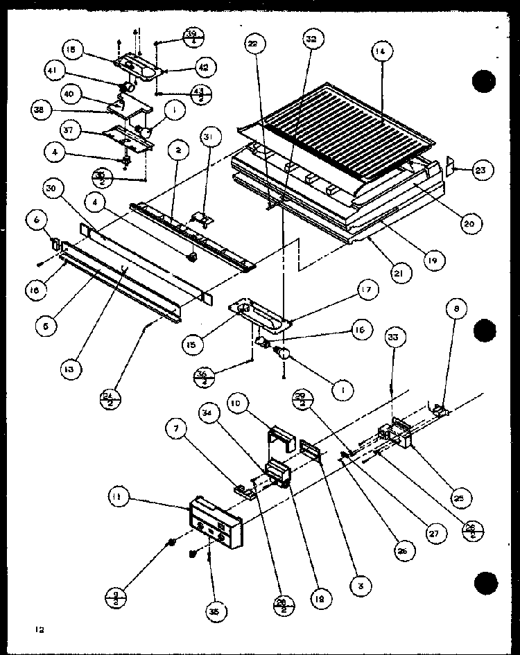 Comparment Separator/divider Block Diagram and Parts List for 85868L-P1117304WL  Amana Refrigerator
