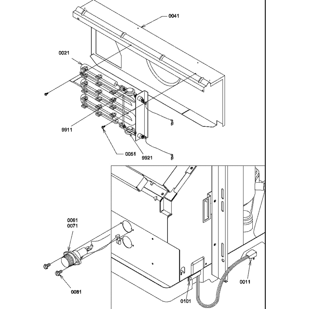 Heater Diagram and Parts List for PTH123A35AA P1202240R Amana Air Conditioner