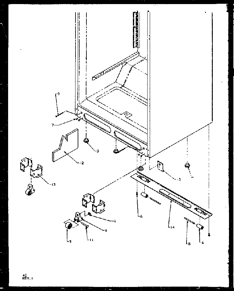 Lower Cabinet Parts Diagram and Parts List for TS18RBW-P1158407WW  Amana Refrigerator