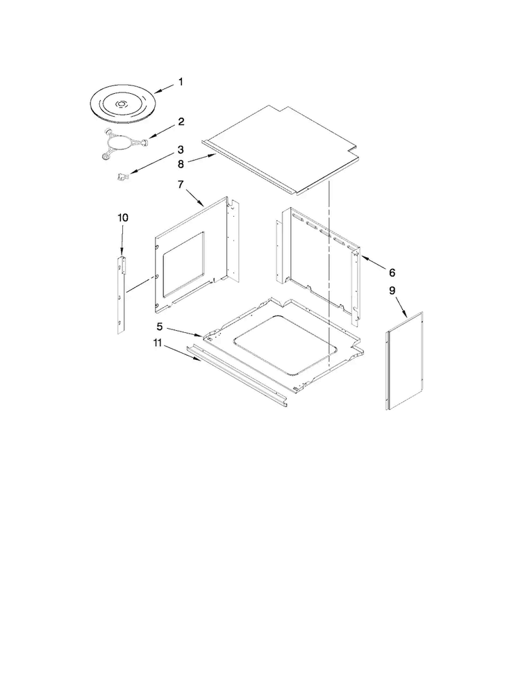 Top Support And Turntable Parts Diagram and Parts List for JMW2427WS02  Jenn-Air Microwave