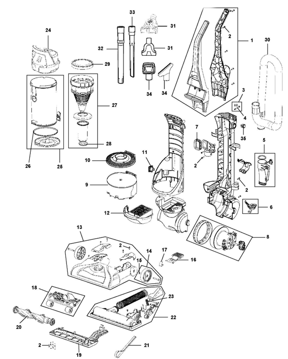 Diagram Diagram and Parts List for UH71215  Hoover Upright Vacuum