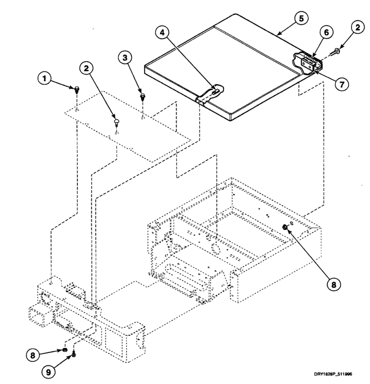 Cabinet Top Diagram and Parts List for SSE107LF1724  Speed Queen Dryer