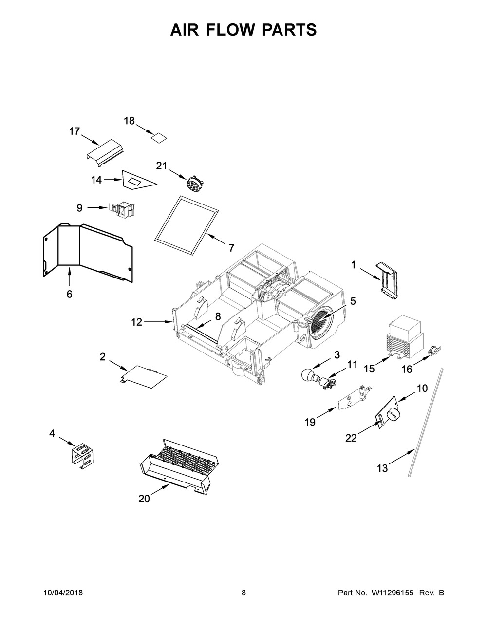 Air Flow Parts Diagram and Parts List for MMV4205FB6  Maytag Microwave