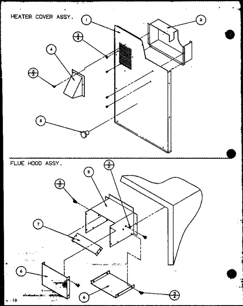 Heater Cover Assembly/Flue Hood Assembly 1 Diagram and Parts List for LOK501A P6484101C Amana Air Conditioner