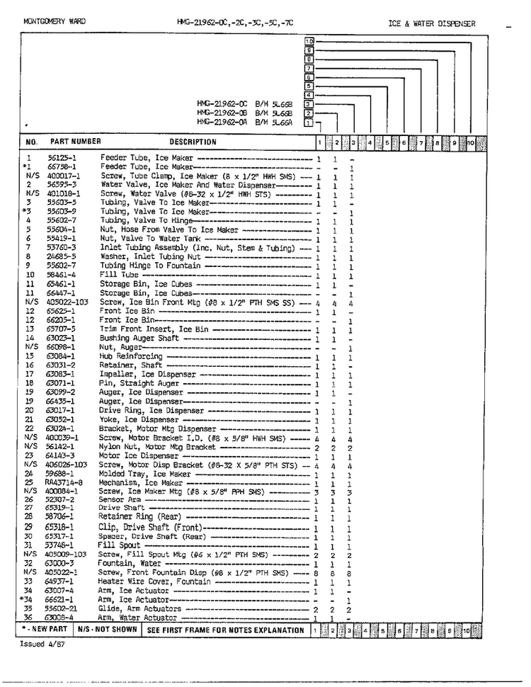 Ice/water Dispenser Page 2 Diagram and Parts List for 21962C  Admiral Refrigerator