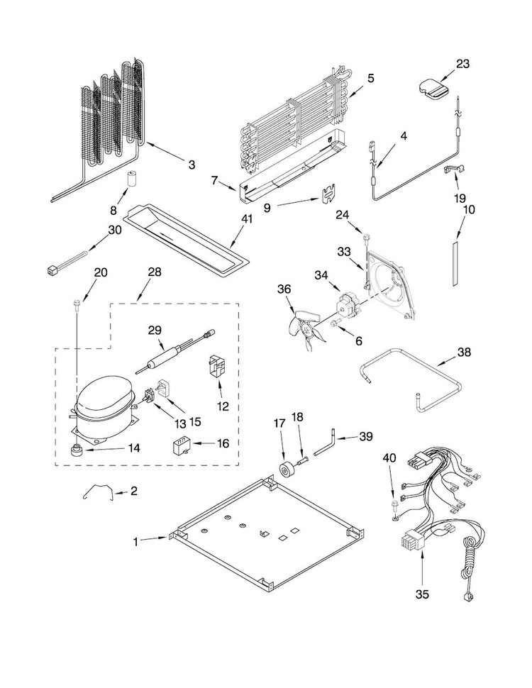 Unit Parts Diagram and Parts List for A2RXNMFWS03  Amana Refrigerator