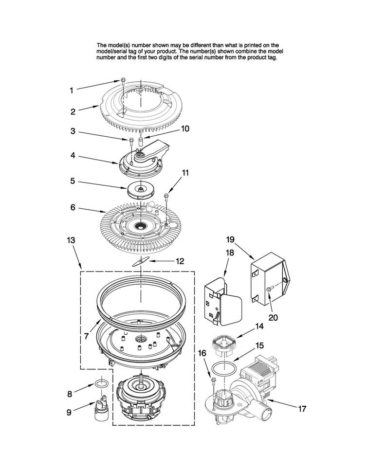 Pump And Motor Parts Diagram and Parts List for MDB4651AWQ0  Maytag Dishwasher