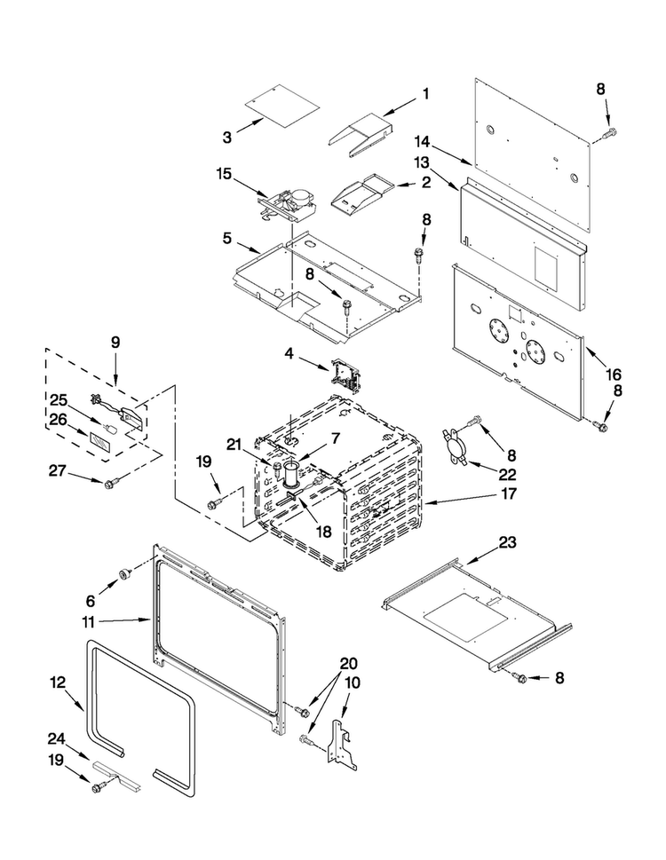 Oven Parts Diagram and Parts List for JDRP436WP01  Jenn-Air Range
