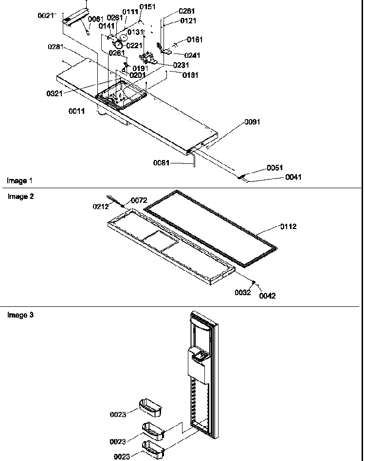 Freezer Door Diagram and Parts List for SRDE528VW-P1320403WW  Amana Refrigerator