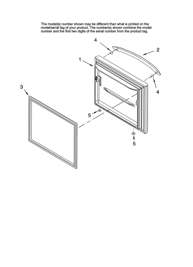 Freezer Door Parts Diagram and Parts List for MFD2561HEQ14  Maytag Refrigerator