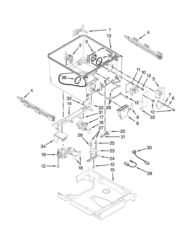Tub Parts Diagram and Parts List for MDD8000AWS0  Maytag Dishwasher