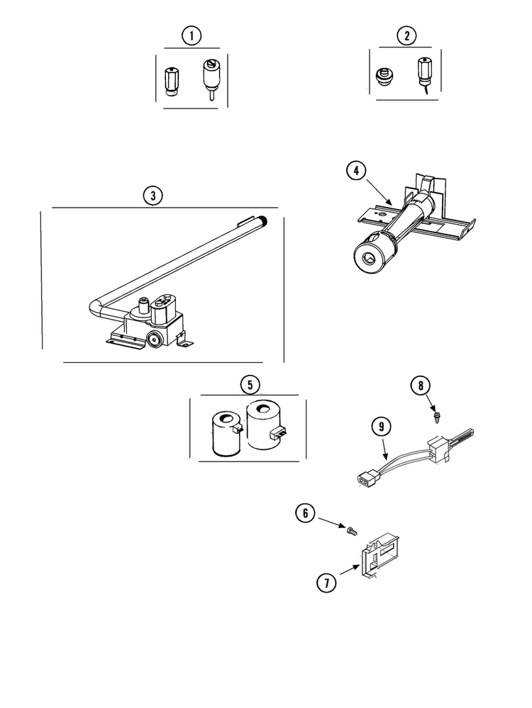 Gas Valve & Igniter Diagram and Parts List for SLG332RAW-PSLG332R  Speed Queen Dryer
