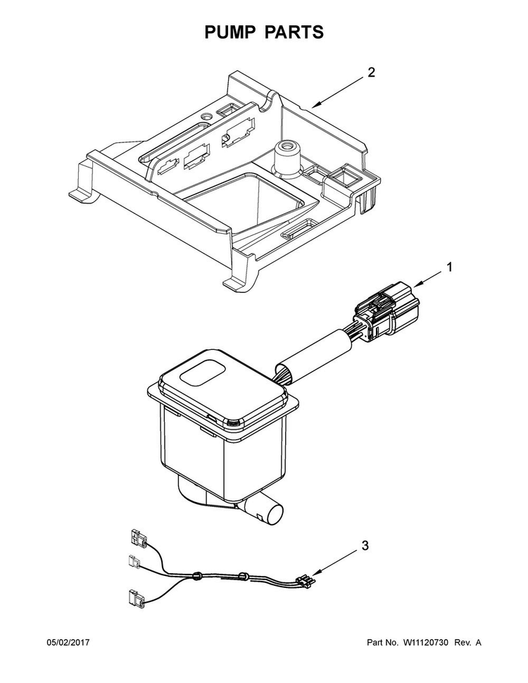 Pump Parts Diagram and Parts List for JIM159XYRS0  Jenn-Air Ice Maker
