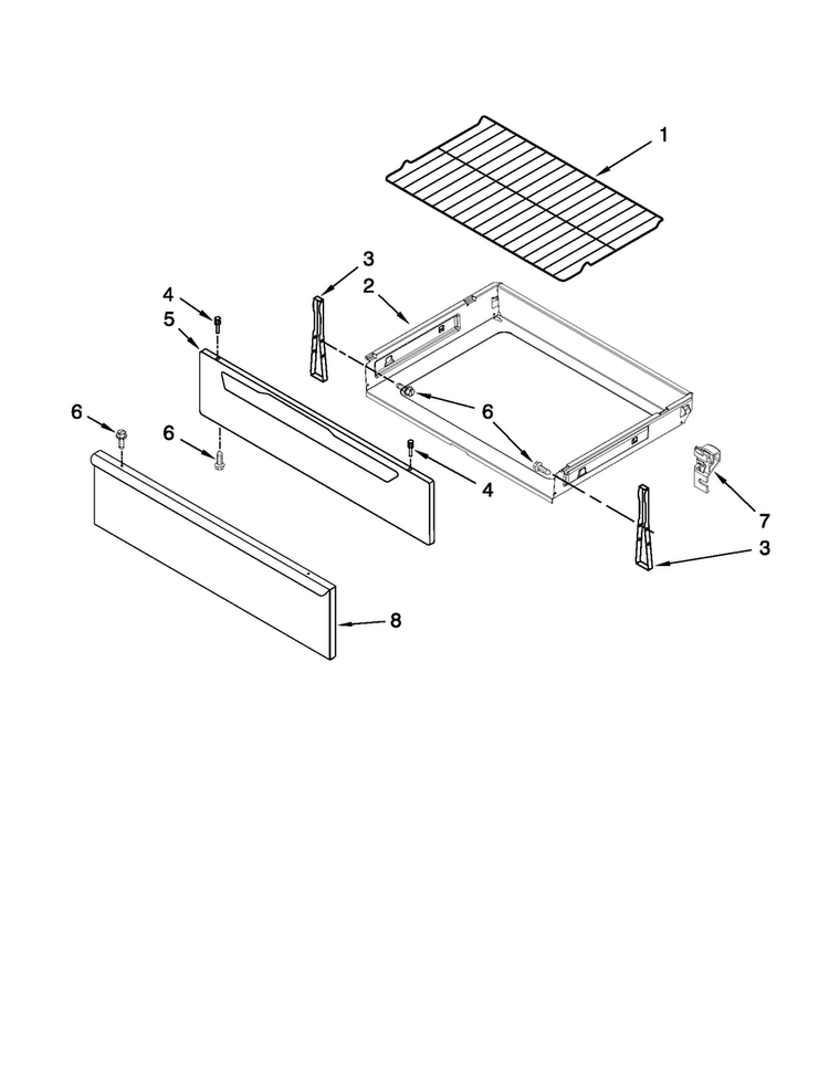 Drawer And Rack Parts Diagram and Parts List for MER7662WS3  Maytag Range